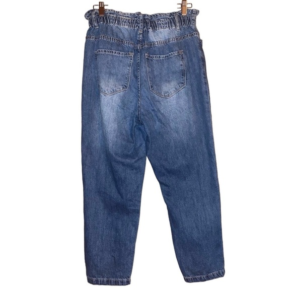 KANCAN Paperbag Boyfriend Jean Ultra High Rise Distressed Blue RX10652 Size 9/28 - Picture 9 of 14